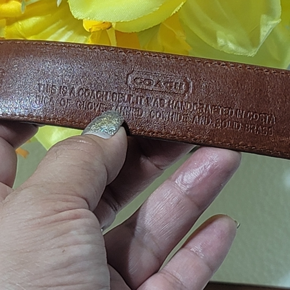 COACH WOMEN BELT 42" 105CM BROWN COLOR - Picture 6 of 12